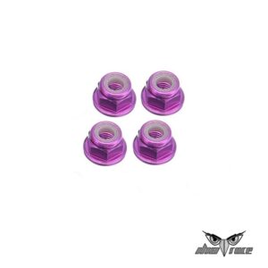 Tuercas autoblocantes M5 de Aluminio de varios colores y rosca derechas (4 piezas) - Lila