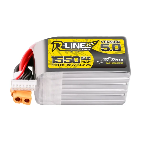 Batería Tattu R-Line versión 5.0 de 1550 mAh, 22,2 V, 150 C y 6S Lipo  XT60
