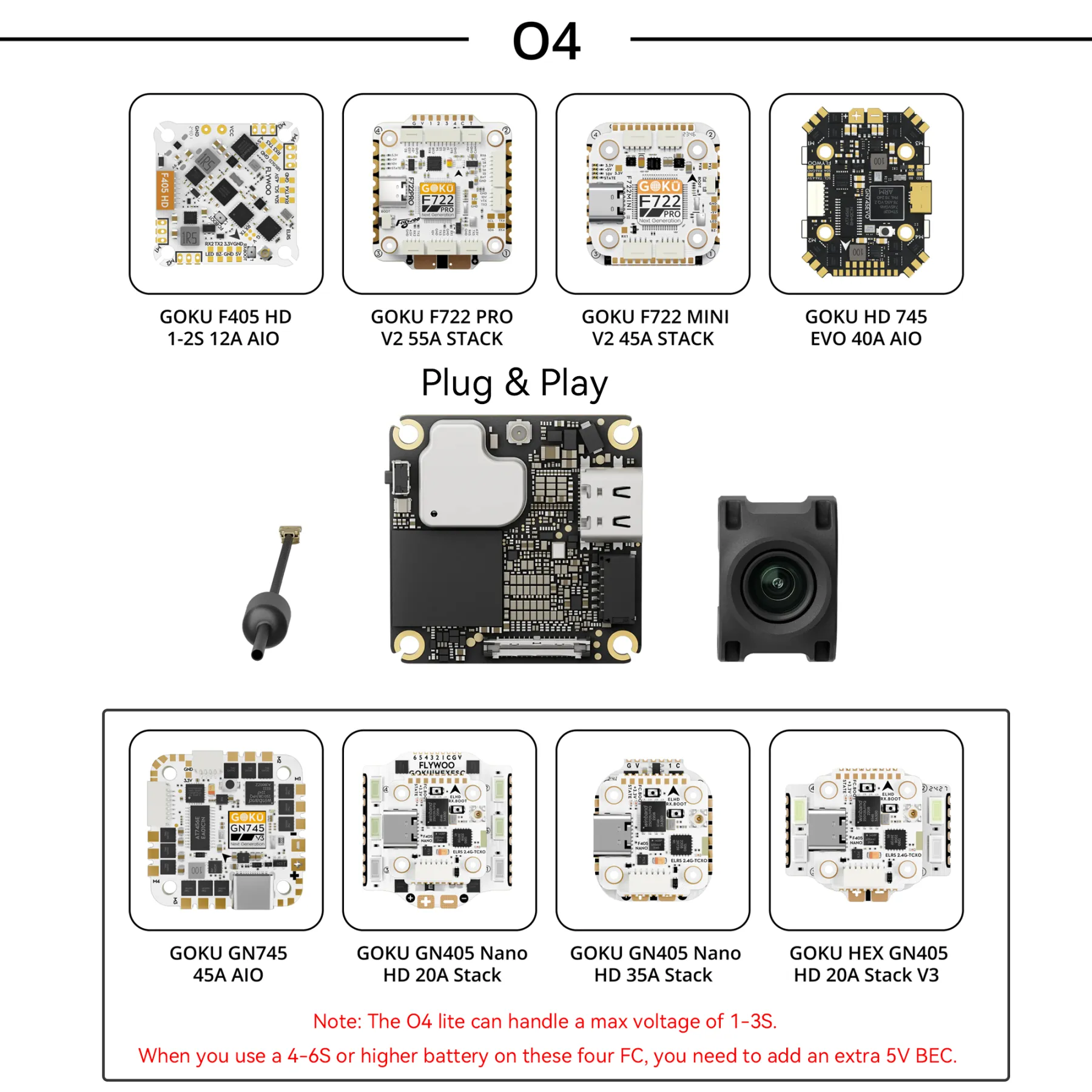 Comprar GOKU F722 Pro V2 55A 32 bits 128K 30X30 Pila Plug&Play O4 / O4 Pro
