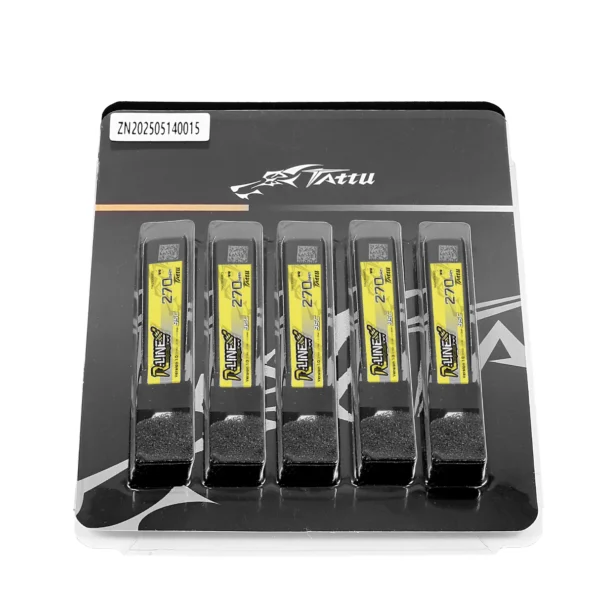Pack 5 Baterias LiHV 1S Tattu 270mAh 95C BT2.0 Tinywhoop | IHA Race