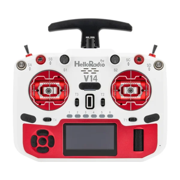 Emisora FPV HelloRadioSky V14 MAX R9 ELRS 1000mW CNC ALPS RDC90 EdgeTX Blanca