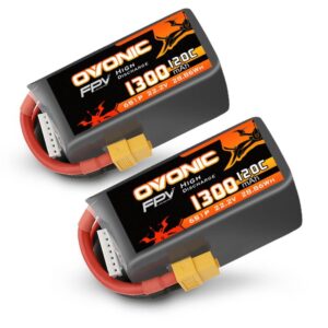 Pack 2 Baterias LiPo 6S 1300mAh 120C Ovonic XT60 FPV Racing | IHA Race
