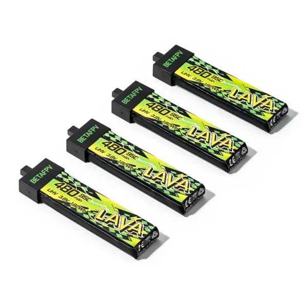 Pack 4 Baterías BETAFPV LAVA II 1S 480mAh 95C BT2.0