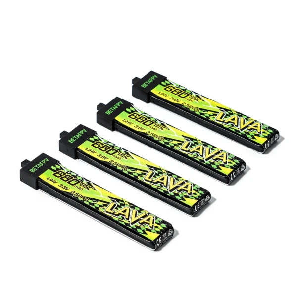 Pack 4 Baterías BETAFPV LAVA II 1S 680mAh 95C BT2.0
