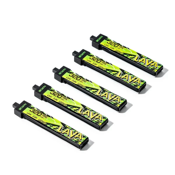 Pack 5 Baterías BETAFPV LAVA II 1S 320mAh 95C BT2.0
